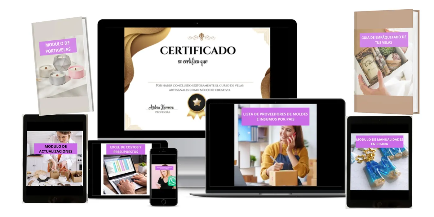 El curso y el certificado en computadora, tableta y celular